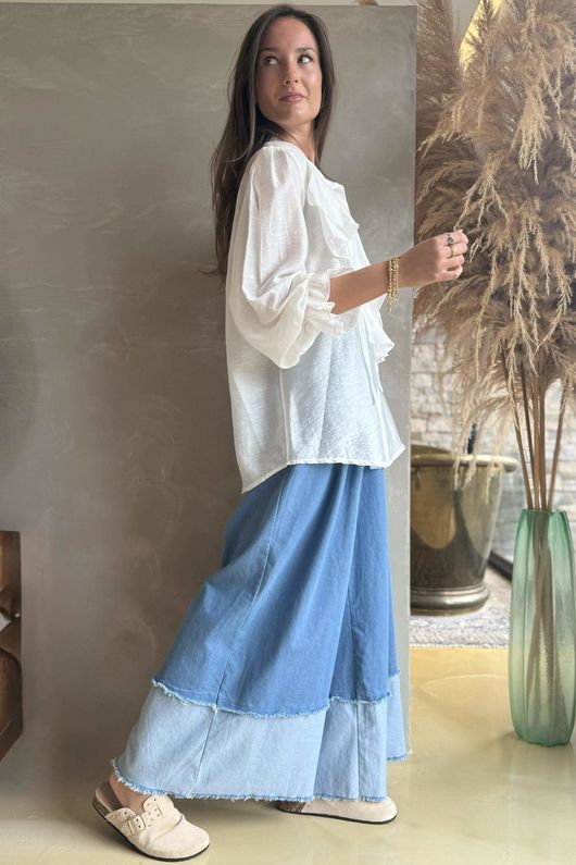 Regency Ruffle Blouse White